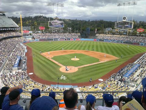 Dodger Stadium viewed from the upper deck.