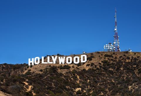 Hollywood Sign in Los Angeles, California.  This view can be seen in the Columbo tv-series episode "Ashes to Ashes" (1998).