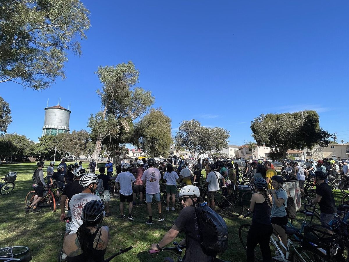 Group bike ride departing from North Park Community Park