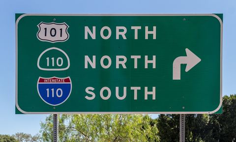 Road sign in Los Angeles, California, USA
